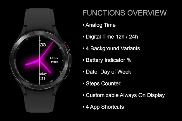 EY11 Pink Glow Watchface screenshot 3