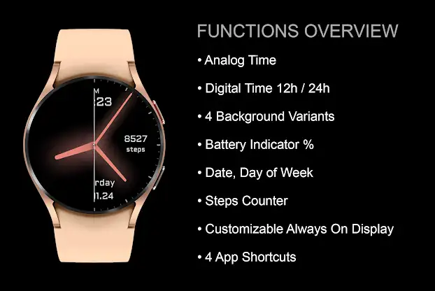 EY14 Rose Gold Glow Watchface screenshot 3