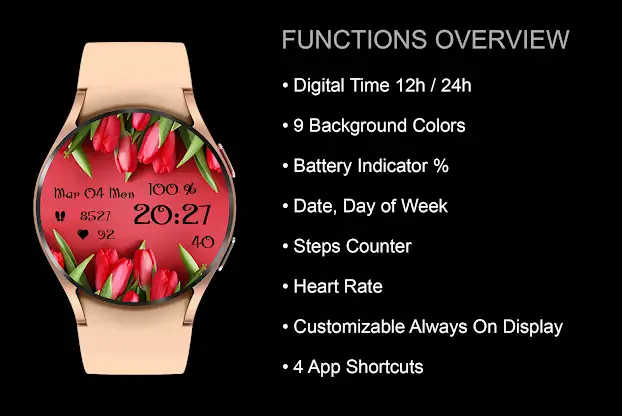 EY37 Tulips 8 March WatchFace screenshot 3