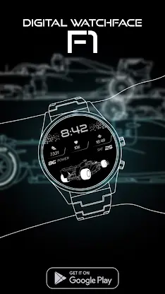 Digital watchface F1 screenshot 1