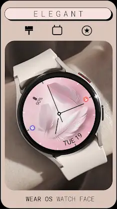 Feathers Pink watch face screenshot 2