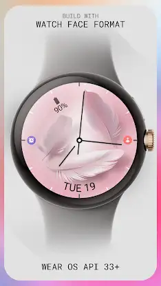 Feathers Pink watch face screenshot 5