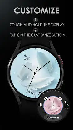 Feathers Pink watch face screenshot 6