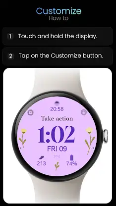 Floral Motivation Watch Face screenshot 8
