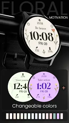 Floral Motivation Watch Face screenshot 4