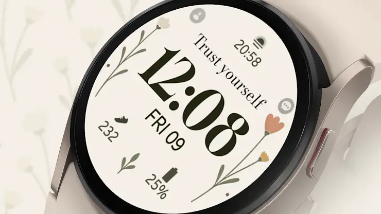 Floral Motivation Watch Face screenshot 5