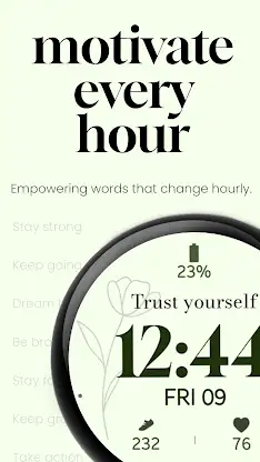 Floral Motivation Watch Face screenshot 1