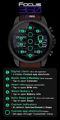 Focus 360 - digital watch face screenshot 5