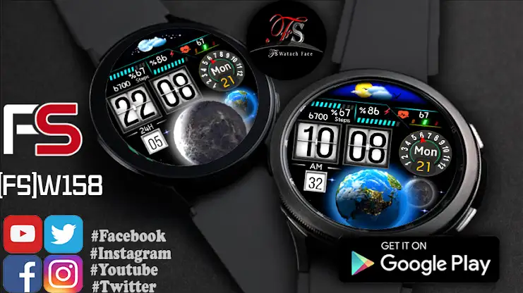 FS W158  DIGITAL WATCHFACE screenshot 1