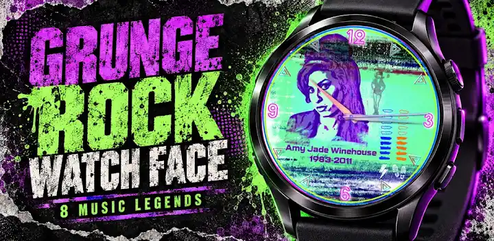 Grunge Rock Watch Face — Android app banner