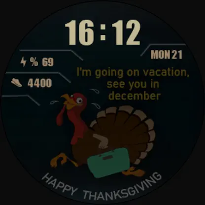 Happy Thanksgiving - WatchFace screenshot 7