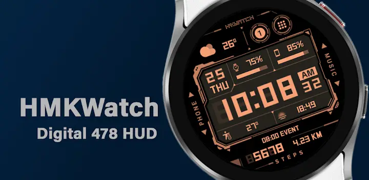 HMKWatch Digital 478 HUD — Android app banner