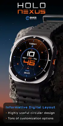 Holo Nexus digital watch face screenshot 2