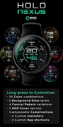 Holo Nexus digital watch face screenshot 3