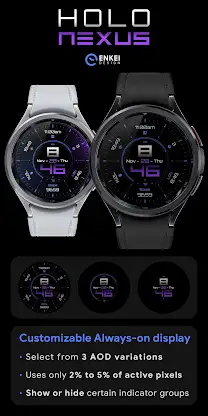 Holo Nexus digital watch face screenshot 4