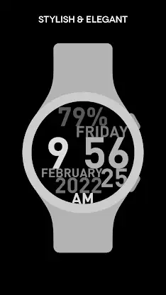 Huge Grey Watch Face screenshot 1