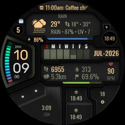 iMDC 074 Cyber Digi Watch Face screenshot 8