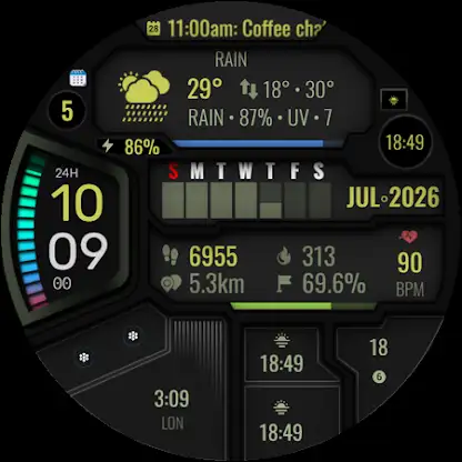 iMDC 074 Cyber Digi Watch Face screenshot 1