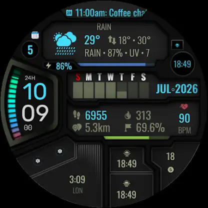 iMDC 074 Cyber Digi Watch Face screenshot 2