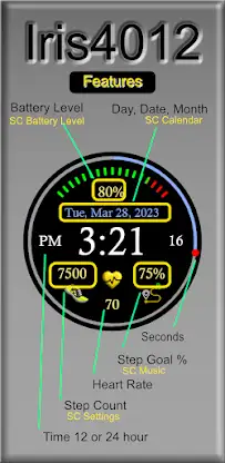 Iris4012 Digital Watch Face screenshot 2