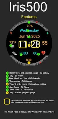 Iris500 Digital Watch Face screenshot 6