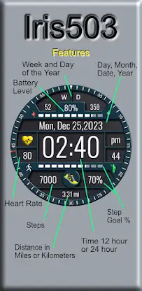 Iris503 Digital Watch Face screenshot 2