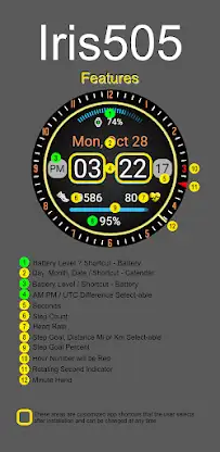 Iris505 Digital Watch Face screenshot 2