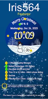 Iris564 Christmas Watch Face screenshot 6