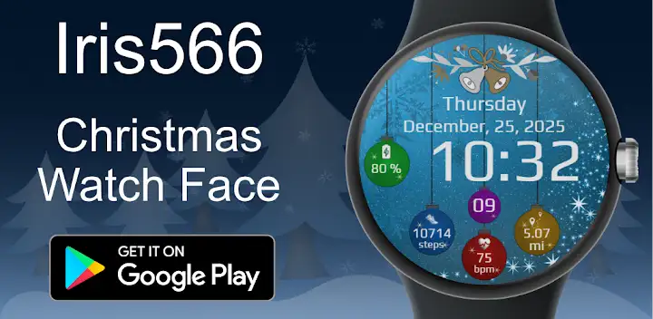 Iris566 Christmas Watch Face — Android app banner