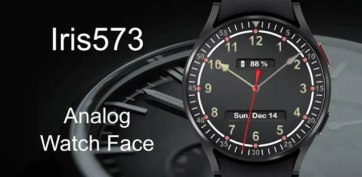 Iris573 Classic Analog Watch — Android app banner
