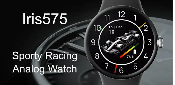 Iris575 Sporty Analog Watch — Android app banner
