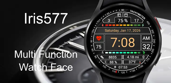 Iris577 Multi-Function Watch — Android app banner
