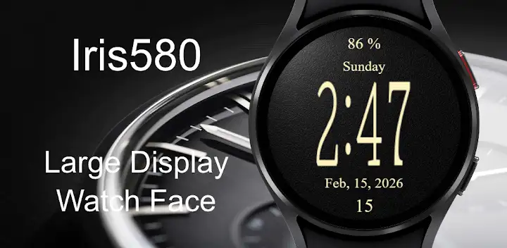 Iris580 Large Display Watch — Android app banner