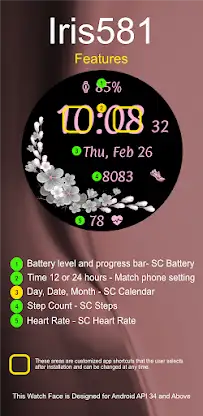 Iris581 Flower Watch Face screenshot 6