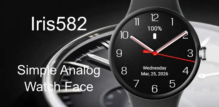 Iris582 Simple Analog Watch — Android app banner