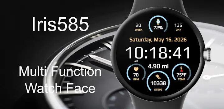Iris585 Multi-Function Watch — Android app banner