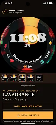 Lava Lamp Orange Watch Face screenshot 4