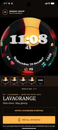Lava Lamp Orange Watch Face screenshot 5