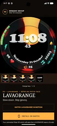 Lava Lamp Orange Watch Face screenshot 1