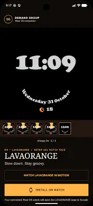 Lava Lamp Orange Watch Face screenshot 2