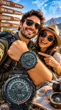 Global Time Watch Face 181 screenshot 1