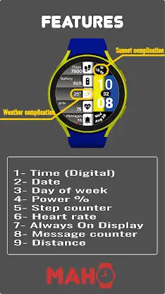 MAHO006 Wear OS Watch Face screenshot 2