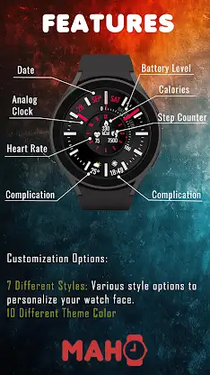 MAHO015 Wear OS Watch Face screenshot 2