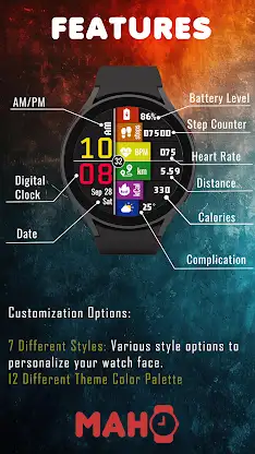MAHO016 Wear OS Watch Face screenshot 2