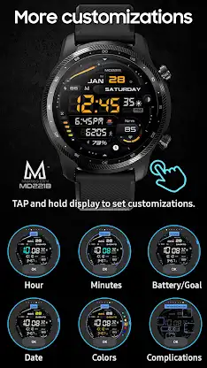 MD221B Digital watch face screenshot 6