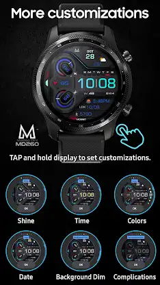 MD260 Digital watch face screenshot 7