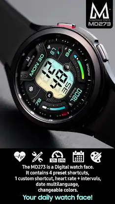 MD273 Digital watch face screenshot 2