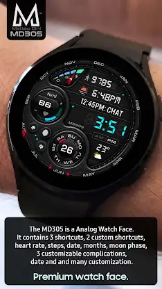 MD305 Analog watch face screenshot 2