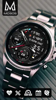 MD305 Analog watch face screenshot 1