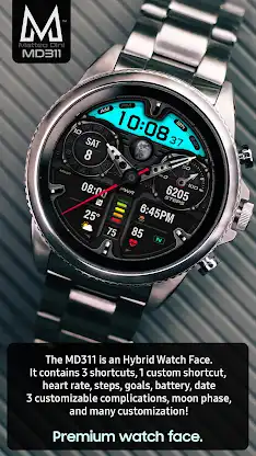 MD311 Analog watch face screenshot 2